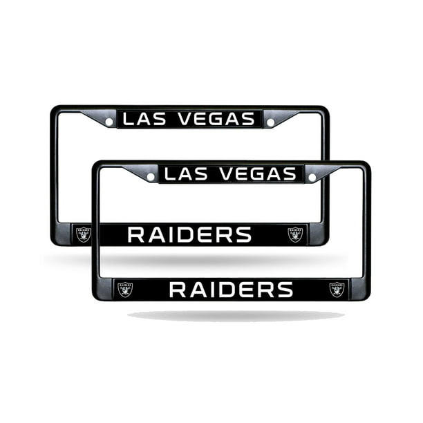 Las Vegas NFL Raiders Black Metal (Set of 2) License Plate Frames - Walmart.com - Walmart.com