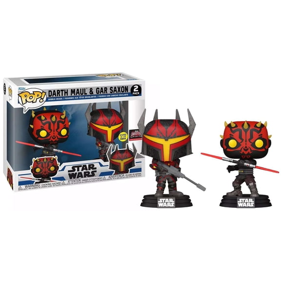 Open Box Funko POP! Star Wars Darth Maul & Gar Saxon Vinyl Figure 2-Pack (Glows-in-the-Dark)
