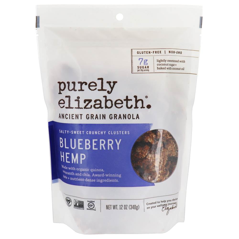 Purely Elizabeth, Organic Ancient Grain Granola, Blueberry Hemp, 12 oz (pack of 2)