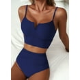 thumbnail image 4 of Eytino Women's V-Wire Bathing Suits Bikini Swimsuits Two Piece Swimsuits 2026 Tummy Control Swim Suits Navy Blue L, 4 of 7