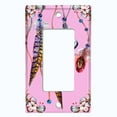 thumbnail image 5 of Metal Light Switch Plate Cover Beaded Feather Flower Strings Pink DRM012, 5 of 13