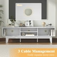 thumbnail image 6 of Wooden TV Stand for 55 65 70 inch TV, Long & Large TV Media Console Table with Storage Cabinets, Boho Farmhouse Entertainment Center for Living Room, Bedroom - White, 6 of 16
