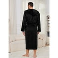 thumbnail image 5 of U2SKIIN Mens Hooded Fleece Robe，Plush Lightweight Soft Spa Bathrobe for Men (Black, L/XL), 5 of 5