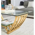 thumbnail image 5 of 47" Modern Rectangle Coffee Table, Double-Layer Clear Tempered Glass Table Top with Stainless Steel Frame, Center Table, for Living Room Home Office, Easy Assembly, Gold, 5 of 14