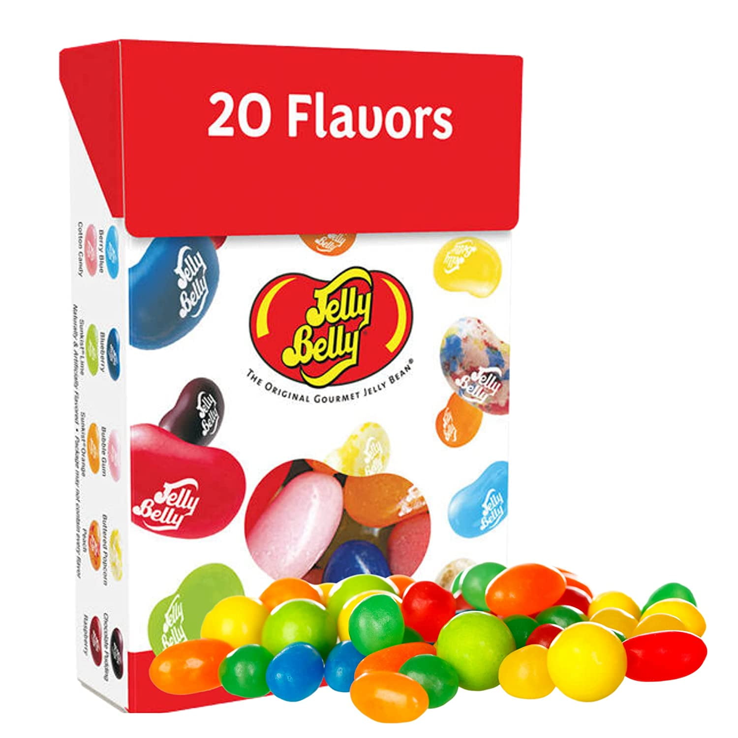 Jelly Bean 20 Flavor Assorted Beans Flip-Top Box Individual Packs, Bulk  Fruit Flavored Gourmet Chewy Candies for Gift Baskets, Pack of 3, 1 Ounces