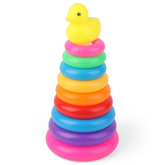 Colorful Ring Rainbow Tower Ring DIY Educational Toys Christmas Gifs For Baby, Multicolor