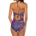 thumbnail image 4 of NICKSUN Maillot de Bain une Pièce pour Femmes Contrôle du Ventre Maillot de Bain Modeste Col en V, 4 of 7
