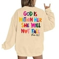 thumbnail image 6 of Beige Hoodies for Women Sweatshirt Women Verse Pullover God Is Within Her Long Sleeve Inspirational Blouse Top Fall Tops for Women 2025, 6 of 6