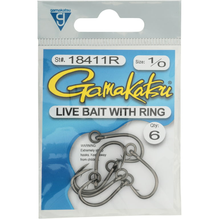 Gamakatsu Live Bait HD Fishing Hook w/ Ring (Size: 1/0 / 5 Pack
