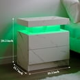thumbnail image 2 of HLL Nightstand LED Bedside Table LED Cabinet LED Lights Modern End Side Table with 2 Drawers for Bedroom (White), 13D x 19W x 20H in (JCF02), 2 of 12