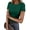 Dark Green, variant on Fantaslook Slim Fit Tops for Women Short Sleeve Crew Neck Shirts Stretch Basic Casual T Shirts