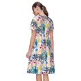 thumbnail image 2 of Bixox Robe d'Été à Manches Courtes pour Femmes Robe Ample Longueur Genou avec Poches-Coloré Caméléons, 2 of 7