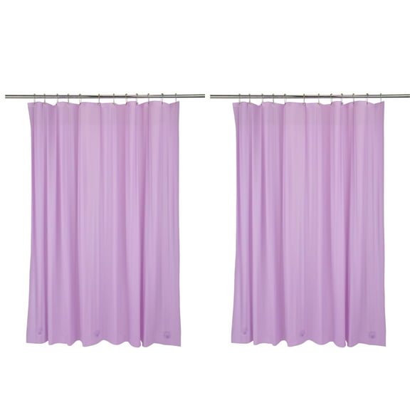 Bath Bliss 2 Pack PVC 70" x 72" Solid Heavy Grommet Bathroom Shower Liner in Lilac