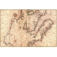 thumbnail image 2 of Agnese, Battista 14x11 Black Ornate Wood Framed with Double Matting Museum Art Print Titled - Portolan Map of Italy, Sicily, North Africa and the Mediterranean, 2 of 4