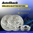 thumbnail image 6 of AutoShack Front Drilled & Slotted Brake Rotors Calipers | Replacement for 2010-2019 Toyota Highlander 2011-2020 Sienna 2010-2015 Lexus RX350 FWD | Zinc Coated | 4-PC Brake Kit | SilverShield Pro, 6 of 6