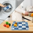 thumbnail image 3 of Yayeee Dish Drying Mat for Kitchen Counter 16" x 18" Microfiber Super Absorbent Coffee Decorative Pad, Blue and Gray Plaid Pattern, 3 of 9