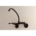 thumbnail image 2 of Kingston Brass KS374ORB 6" Adjustable Center Wall Mount Laundry Faucet, Oil Rubbed Bronze, 2 of 6