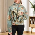 thumbnail image 7 of Chaqlin Classic Flowers Butterfly Fall Pullover Long Sleeve Sweater Clothes with Pocket Fashion Sweatshirt Girls Half Zipper Sweatshirts Size 5-6, 7 of 7