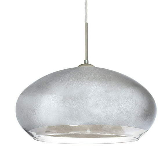 1JT-4345SF-SN-Besa Lighting-Brio 14 - 1 Light Cord Pendant with Flat Canopy In Contemporary Style-6.88 Inches Tall and 13.75 Inches Wide-Satin Nickel