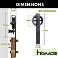 thumbnail image 7 of Homacer Black Rustic Sliding Barn Door Hardware Kit, for Two/Double Doors, 5.5ft Long Flat Track, Spoke Wheel Design Roller, Heavy Duty, for Interior & Exterior Use, 7 of 7
