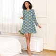 thumbnail image 5 of joogoo Ducks on Wavy Women's Long Sleeve Nightgown Sleepwear S, 5 of 8