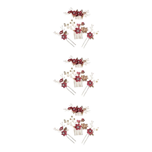 Qarigey 4 piezas de peinetas de flores para boda, conjunto de tocados de decoración, tocado elegante elegante para niñas, hermoso tocado de Type1 NO1
