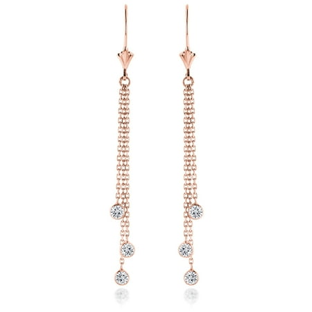 Luxurman Ladies 14k Gold Chandelier Earrings With Diamonds By The Luxurman Ladies 14k Gold Chandelier Earrings With Diamonds By The Yard 0 6ctw G H Color Rose Com