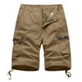 thumbnail image 2 of Vedolay Men's Summer Casual Straight Solid Color Button Cargo Short with Pocket,Khaki XXL, 2 of 5