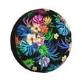 thumbnail image 1 of Wukai Housse de Pneu de Rechange Imprimé Fleurs Colorées pour Remorque RV, Imperméable PVC Cuir Synthétique Housse de Roue pour Camion, Remorque, RV, SUV, Campeur-17 Pouces, 1 of 6