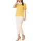 thumbnail image 2 of INSPIRAR CHIC Blusa de Mujer Vintage con Cuello Peter Pan, Manga Corta con Contraste, Color Amarillo Claro, 2 of 6