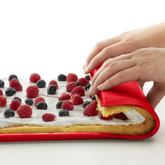 Ynlkorvg Silicone Molds Clearance, Cake Flexible Pan Silicone Kitchen Bakeware Stencils Roll Soft Cake Mould Kitchen Gadgets Red