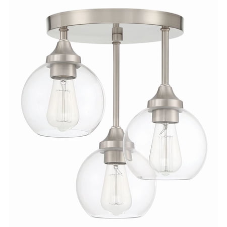 56253-BNK Craftmade Lighting Glenda - 3 Light Semi-Flush Mount-14 Inches Tall and 14.25 Inches Wide-Brushed Polished Nickel Finish