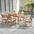 thumbnail image 6 of OC Orange-Casual Stackable Patio Dining Chairs Set of 4, Outdoor Acacia Wooden Chairs w/Armrest & Removeable Fabric Cushion, FSC Certified Wood, for Porch, Backyard, Garden, Indoor, 6 of 6
