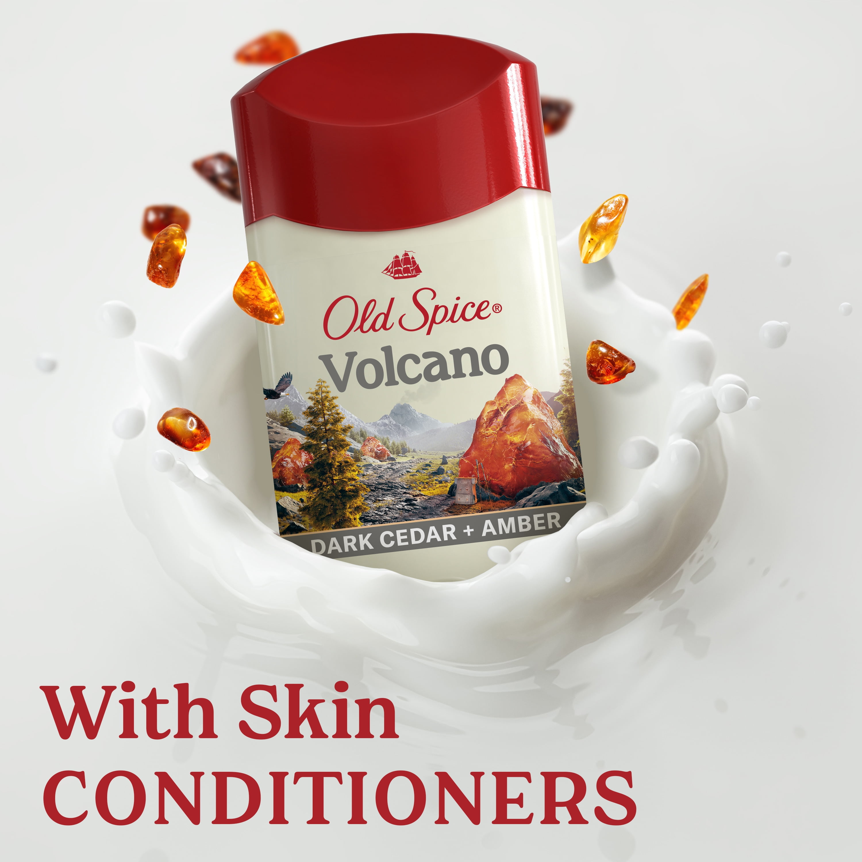 (3 pack) Old Spice Antiperspirant Deodorant for Men, Invisible Solid Stick, Volcano with Charcoal, 2.6 oz