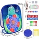 thumbnail image 2 of Juego de lanzamiento de dardos, juegos de jardín para niños: juego de dardos de dinosaurio 5 en 1 con dardos, puf, bolas de velcro, lanzamiento de anillos, juego de lanzamiento de puf de juguete, 2 of 7