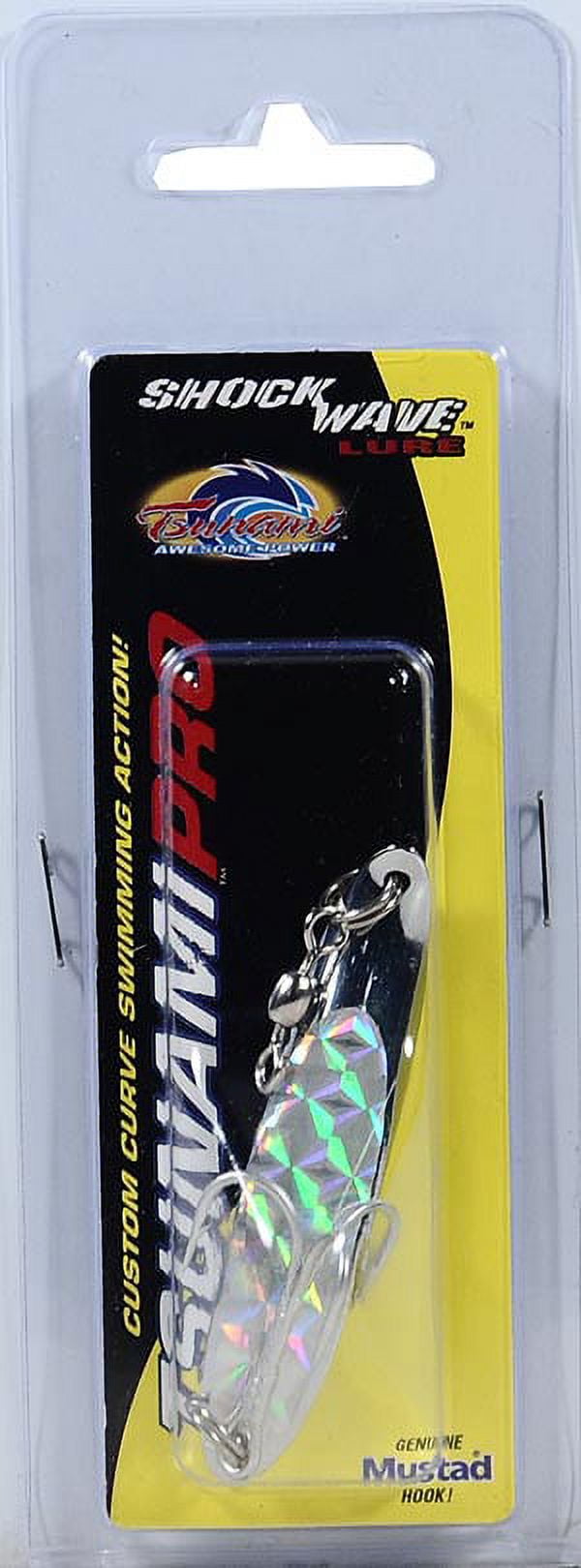 Tsunami Shockwave 3/4 oz Chrome Spoon Fishing Lure with Silver Prism for Saltwater