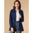 thumbnail image 2 of Chaqueta vaquera Holgada Allegra K Manga Larga con Lazo en la cintura Informal Mujer azul negro XL, 2 of 6