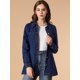 thumbnail image 2 of Chaqueta Vaquera Holgada de Manga Larga Allegra K Azul Negro L, 2 of 6