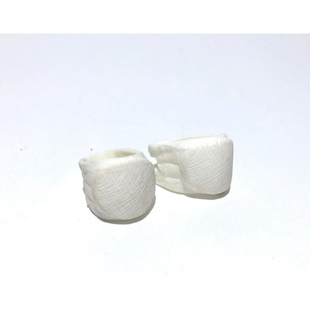 WWE WWF Wrestling Figure Accessory White Elbow / Knee Pads Only .5