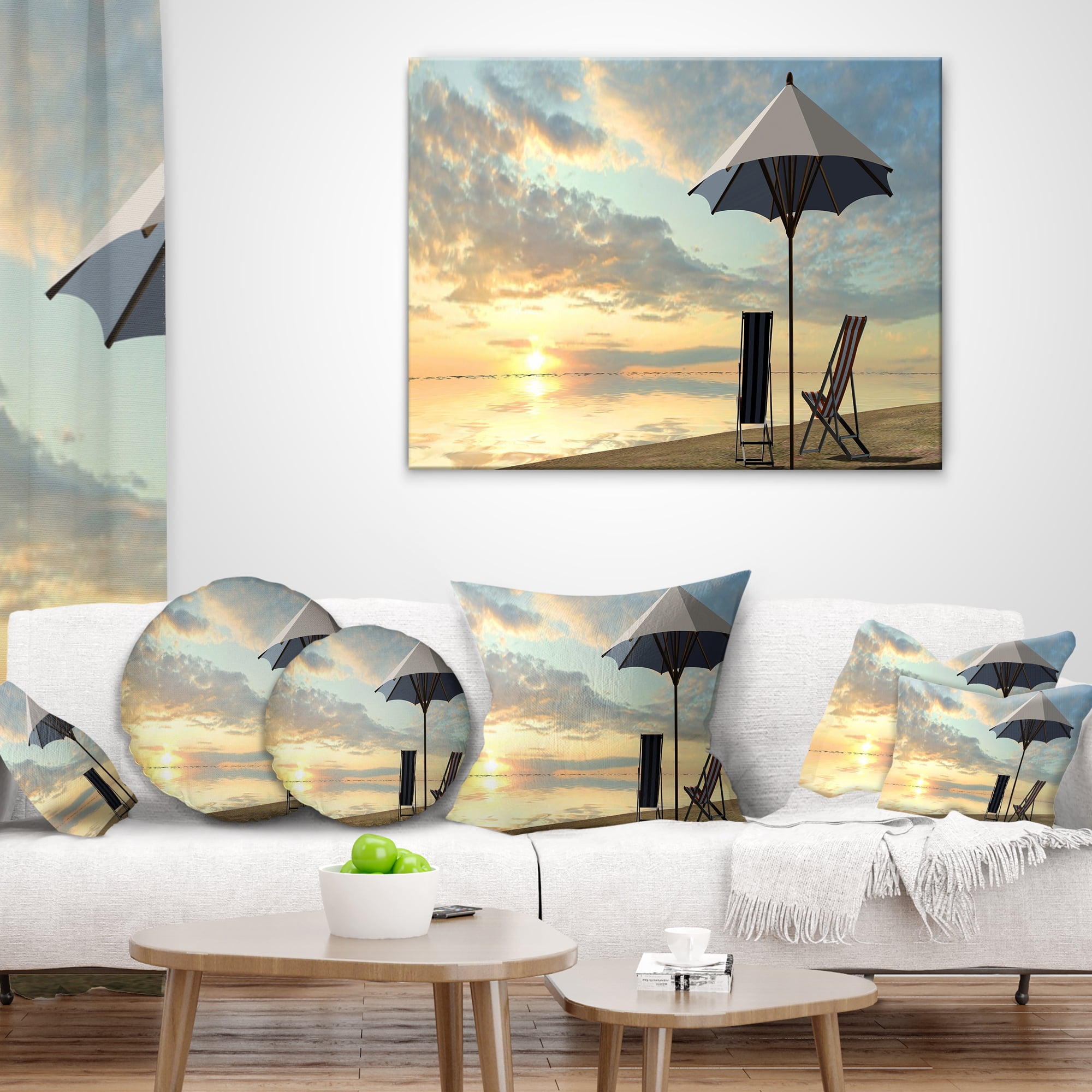 Designart 12" x 20" Multi-color Polyester Throw Pillow