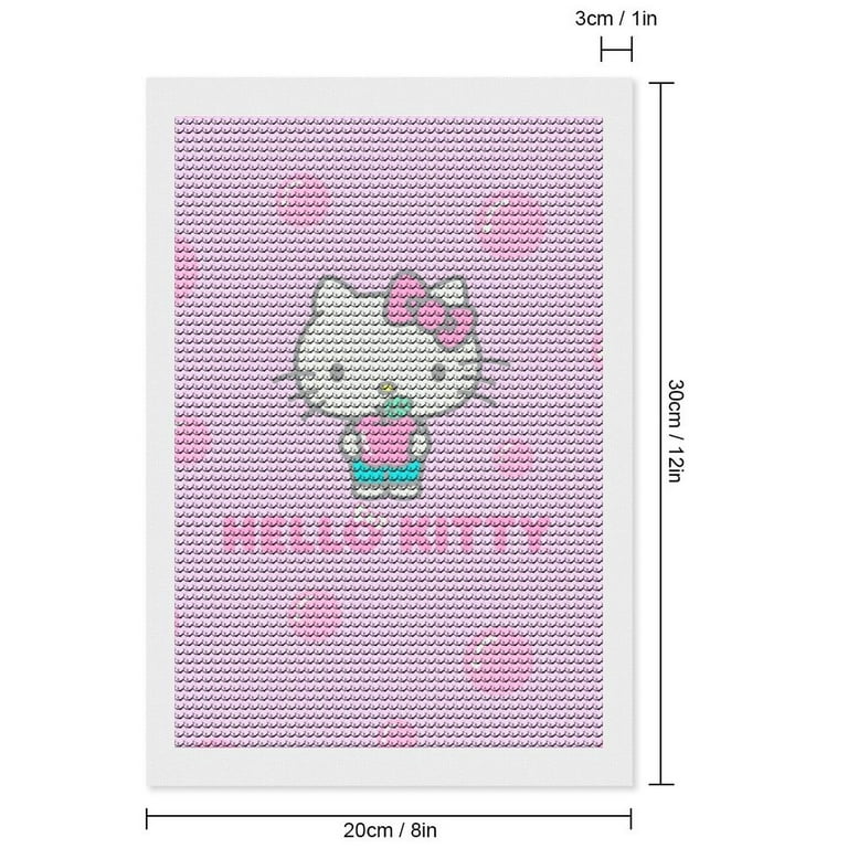 Diamond Painting Kits for Adults Hello Kitty Diamond Art Gem Art Painting  Full Drill Round Art Gem Painting Kit for Home Wall Decor Gifts 16x20
