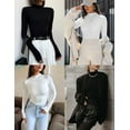 thumbnail image 6 of Ekouaer Turtleneck Shirt Women Long Sleeve Mock Neck Slim Fit Tops Thermal Base Layer Soft Lightweight Stretch Undershirts, 6 of 7