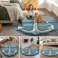 thumbnail image 6 of Area Rug 36in, Vintage Nautical Anchor on Wood Grain Floor Carpet Living Room Rug, Marine Scenery Non-Slip Welcome Mat Indoor Rugs for Bedroom Dining Room, 6 of 9
