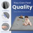 thumbnail image 2 of Tapete de juego para bebé Huloo Sleep 187 x 127 cm, 3,3 cm de grosor, gris, 2 of 9