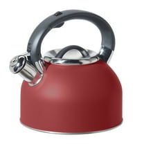 Stainless Steel Whistling Tea Kettle (1.9 lt, 64 oz) - Red
