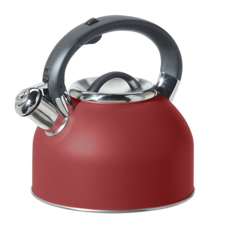 Stainless Steel Whistling Tea Kettle (1.9 lt, 64 oz) - Red