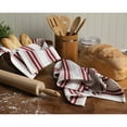 thumbnail image 3 of Sticky Toffee Striped Cotton Kitchen Dish Towels, Red Basket Weave, 4 Pack, 27.5 in. x 19.5 in., 3 of 5