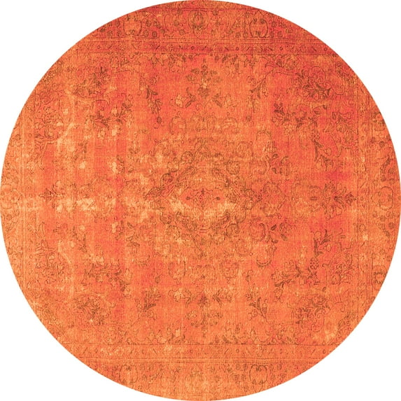 Ahgly Company Indoor Round Persian Orange Traditional Area Rugs, 8' Round