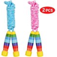 thumbnail image 1 of Kids Jump Rope with Wood Handles, Rainbow Jumping Rope, Adjustable Skipping Rope, Kids Fitness Equipment for Kids, Children (2 Pack), 1 of 7