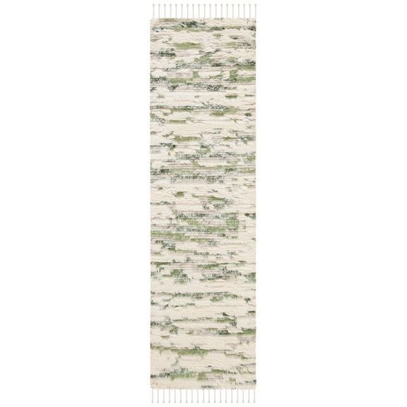 SAFAVIEH Manhattan Ben Abstract Runner Rug, Ivory/Green, 2'3" x 8'